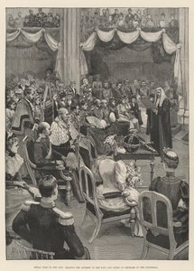 Royal Visit to the City, reading the Address to the King and Queen of Denmark in the Guildhall